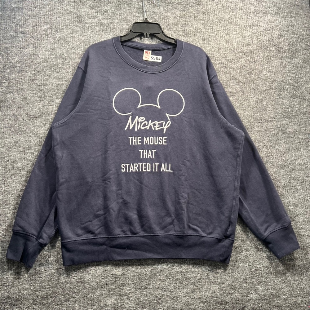 Uniqlo UT Disney Mickey The Mouse That Started It All Sweatshirt Navy XL